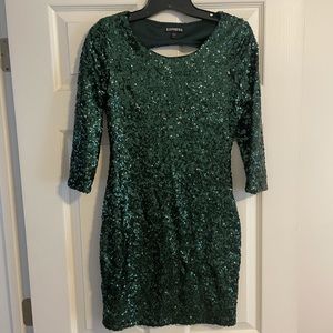 Express Emerald Sequin Mini Dress